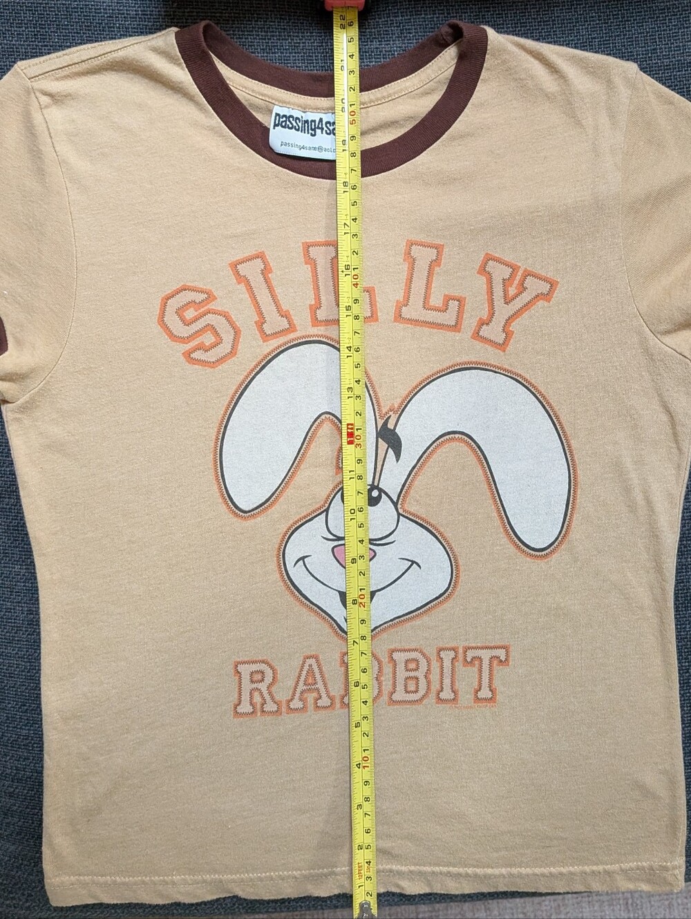 Vintage Passing 4 Sane Silly Rabbit Ringer Tee - Picture 3 of 6